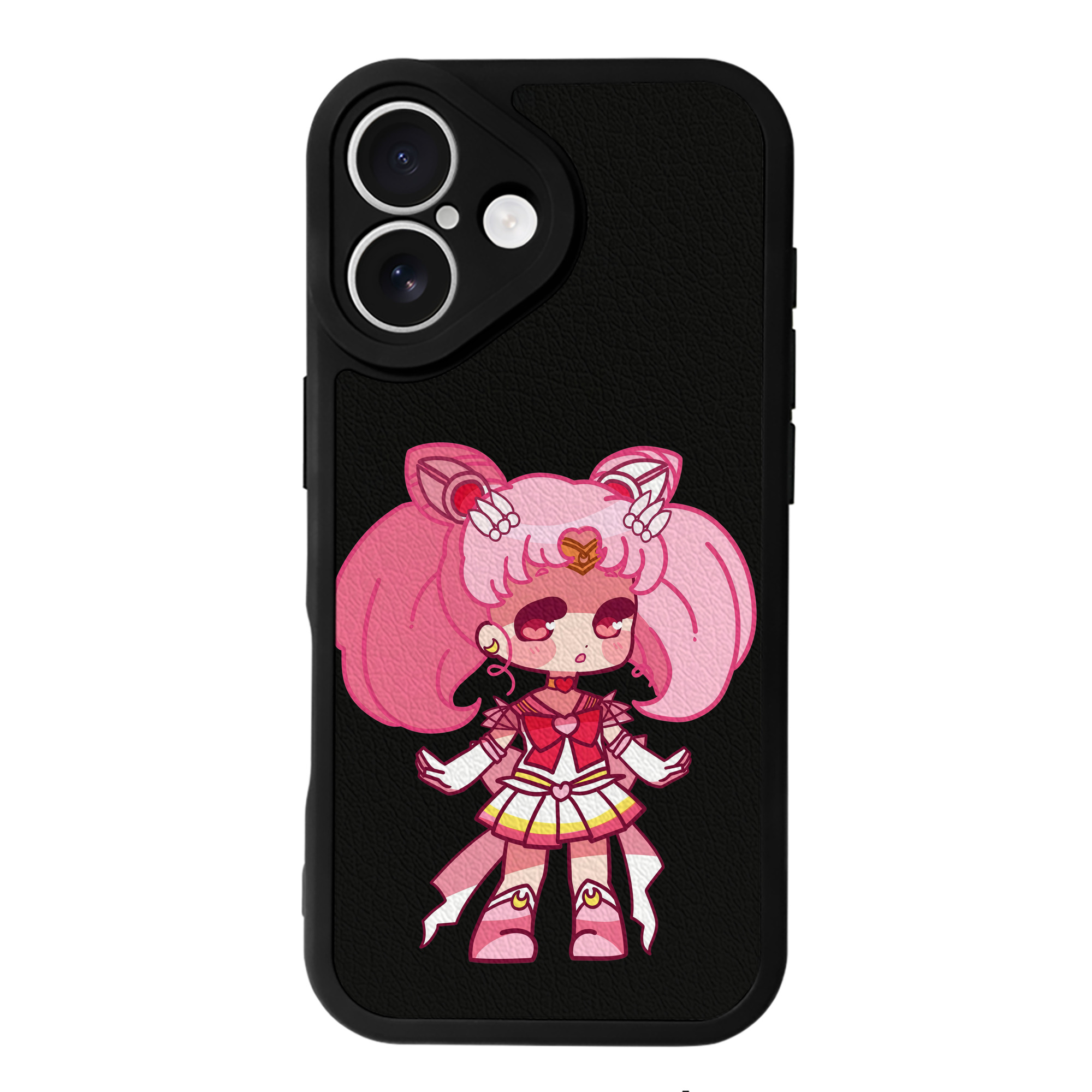 （画像用） 美少女戦士セーラームーン ちびうさ Sailor Moon Chibiusa Tsukino Usagi Small Lady Serenity 【iPhone 16シリーズ対応】シリコンスマホケース（レザー調） 材質：シリコン